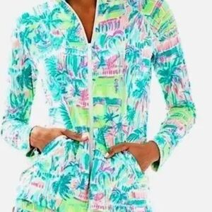 Lilly Pulitzer Tropical Print Zip-Up Jacket
